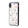 Чехол для iPhone X / Xs Dimond Flowers черный