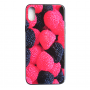 Чехол Glass Case для iPhone с рисунком ягоды