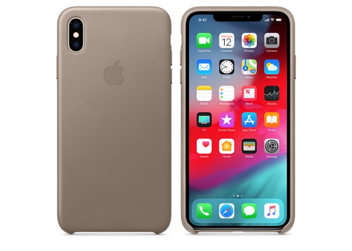 Apple Leather Case Taupe для iPhone XS Max