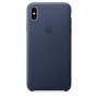 Кожаный чехол Apple Leather Case Midnight Blue для iPhone X / Xs