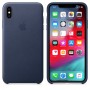 Кожаный чехол Apple Leather Case Midnight Blue для iPhone X / Xs