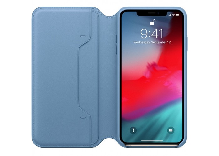 Чехол-книжка для iPhone XS Leather Folio Cape Code Blue (Голубой)