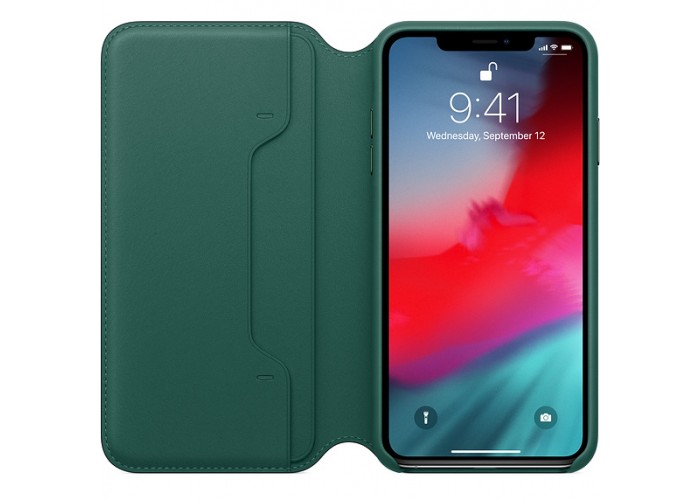Чехол-книжка для iPhone XS Leather Forest Green
