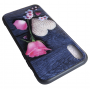 Чехол Glass Case для iPhone с рисунком цветка и сердца