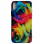 Чехол Glass Case для iPhone цветы в красках