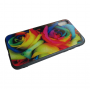 Чехол Glass Case для iPhone цветы в красках