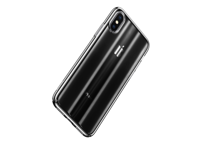 Розово - Прозрачный пластиковый чехол Baseus Aurora Case для iPhone Xs Max