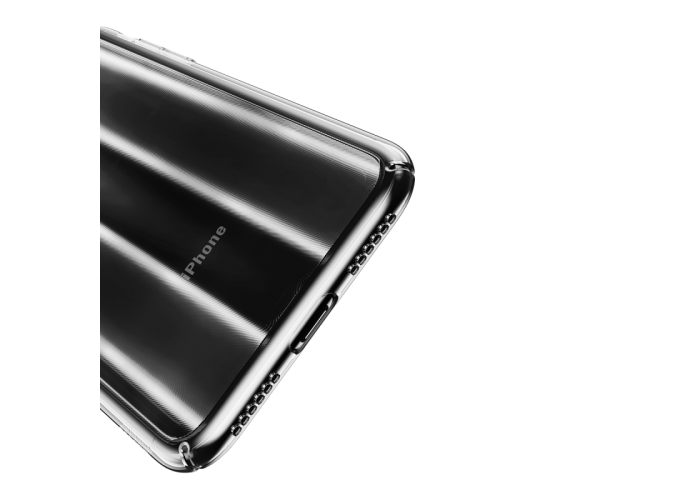 Розово - Прозрачный пластиковый чехол Baseus Aurora Case для iPhone Xs Max