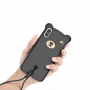 Черный силиконовый чехол Baseus Bear Case для iPhone Xs Max