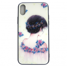 Чехол Glass Case для iPhone Flower Girl