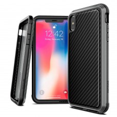 Противоударный чехол X-Doria Defense Lux Black Carbon для iPhone XS Max