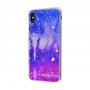 Чехол для iPhone Xs Max Galaxy TPU розово синий
