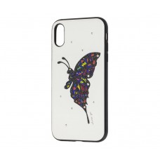 Чехол для iPhone X / Xs WK design белый "бабочка"