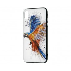 Чехол для iPhone X акварель "попугай"
