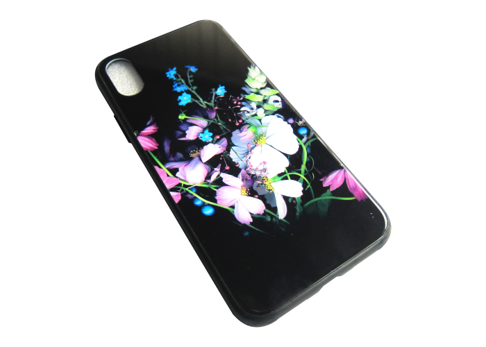 Чехол Glass Case для iPhone Flowers