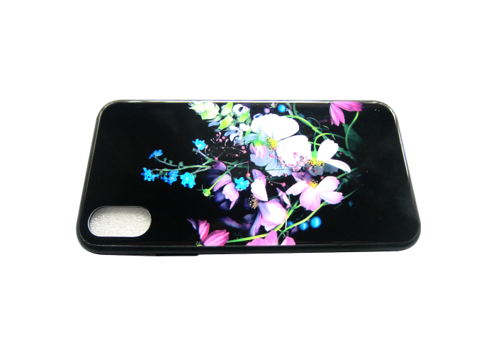 Чехол Glass Case для iPhone Flowers