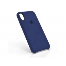 Стильный чехол Alcantara Cover Midnight Blue (Темно-синий) для iPhone X / Xs