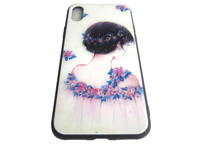 Чехол Glass Case для iPhone Flower Girl
