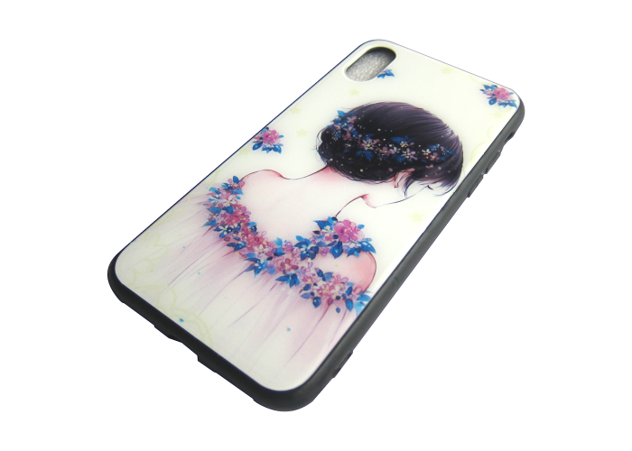 Чехол Glass Case для iPhone Flower Girl