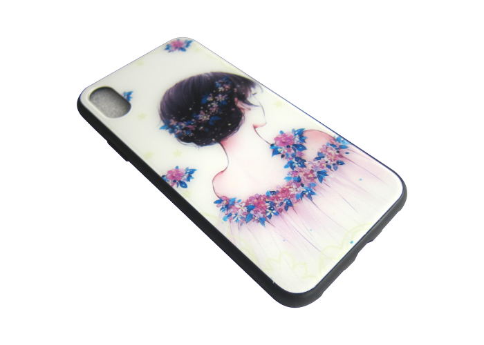 Чехол Glass Case для iPhone Flower Girl