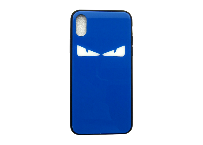 Чехол Glass Case для iPhone Blue Monster