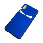 Чехол Glass Case для iPhone Blue Monster