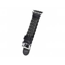Кожаный ремешок для Apple Watch 38/40 mm Weave Buckle Black