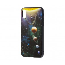 Чехол для iPhone X glass "Галактика"