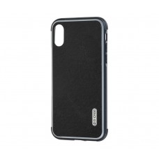 Чехол для iPhone X / Xs G-Case Monte Carlo "кожа" черный