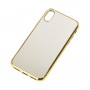Чехол для iPhone X glass зеркало "золотистый"