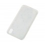 Чехол для iPhone X / Xs мрамор белый с конфети