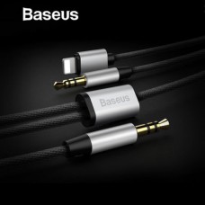 Aux Adapter For iPhone Baseus 2IN1 Audio Cable 8pin 3.5mm Jack Speaker Красный