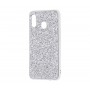 Чехол для Samsung Galaxy A30 Shining Sparkles с блестками серебристый