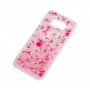 Чехол для Samsung Galaxy S8 блестки вода "Розовые цветы"