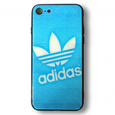 Чехол для iPhone 7/8 Glass "Adidas" Blue