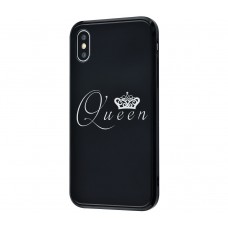 Чехол для iPhone X / Xs HQ Glass "Королева" Черный