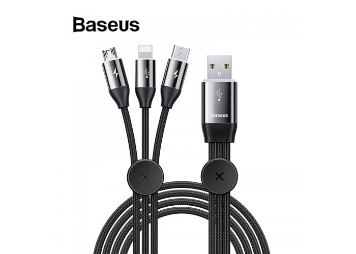 Зарядный кабель Baseus 3 в 1: Lightning, Micro-USB, Type-c