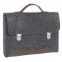 Портфель-сумка Gmakin GS14-13.3 (Macbook Pro 13.3") Черный с металическими застежками с коричневой кожей