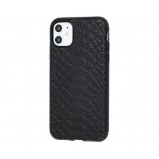 Чехол Leather Croco with Magnet для iPhone 11 Черный