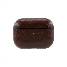 Кожаный чехол для AirPods Pro Protection Leather Case Темно-коричневый