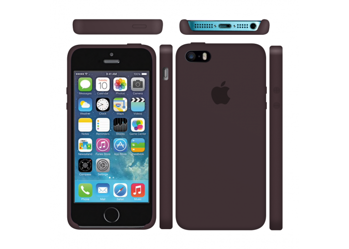 Силиконовый чехол Apple Silicone Case Cocoa для iPhone 5/5s/SE (Реплика)