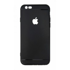 Ультратонкий чехол-накладка для iPhone 7/8 с вырезом под яблоко (Черный)