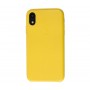 Чехол Leather Classic "Yellow" для iPhone Xr