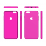 Тонкий чехол-накладка для iPhone 6/6s с вырезом под яблоко Фуксия
