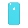 Тонкий чехол-накладка для iPhone 7/8 с вырезом под яблоко Бирюзовый