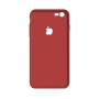 Тонкий чехол-накладка для iPhone 7/8 с вырезом под яблоко Красный