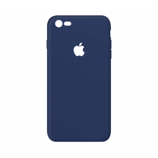 Тонкий чехол-накладка для iPhone 7/8 с вырезом под яблоко Темно-синий
