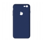 Тонкий чехол-накладка для iPhone 7/8 с вырезом под яблоко Темно-синий