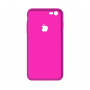 Тонкий чехол-накладка для iPhone 7/8 с вырезом под яблоко Фуксия