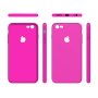 Тонкий чехол-накладка для iPhone 7/8 с вырезом под яблоко Фуксия